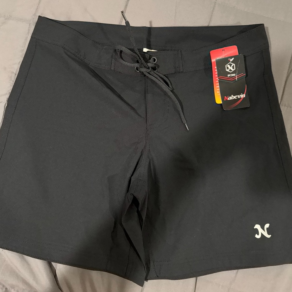Nabevin Women's Swim Sport Board Shorts Quick Dry UPF50+ Drawstring Size Medium